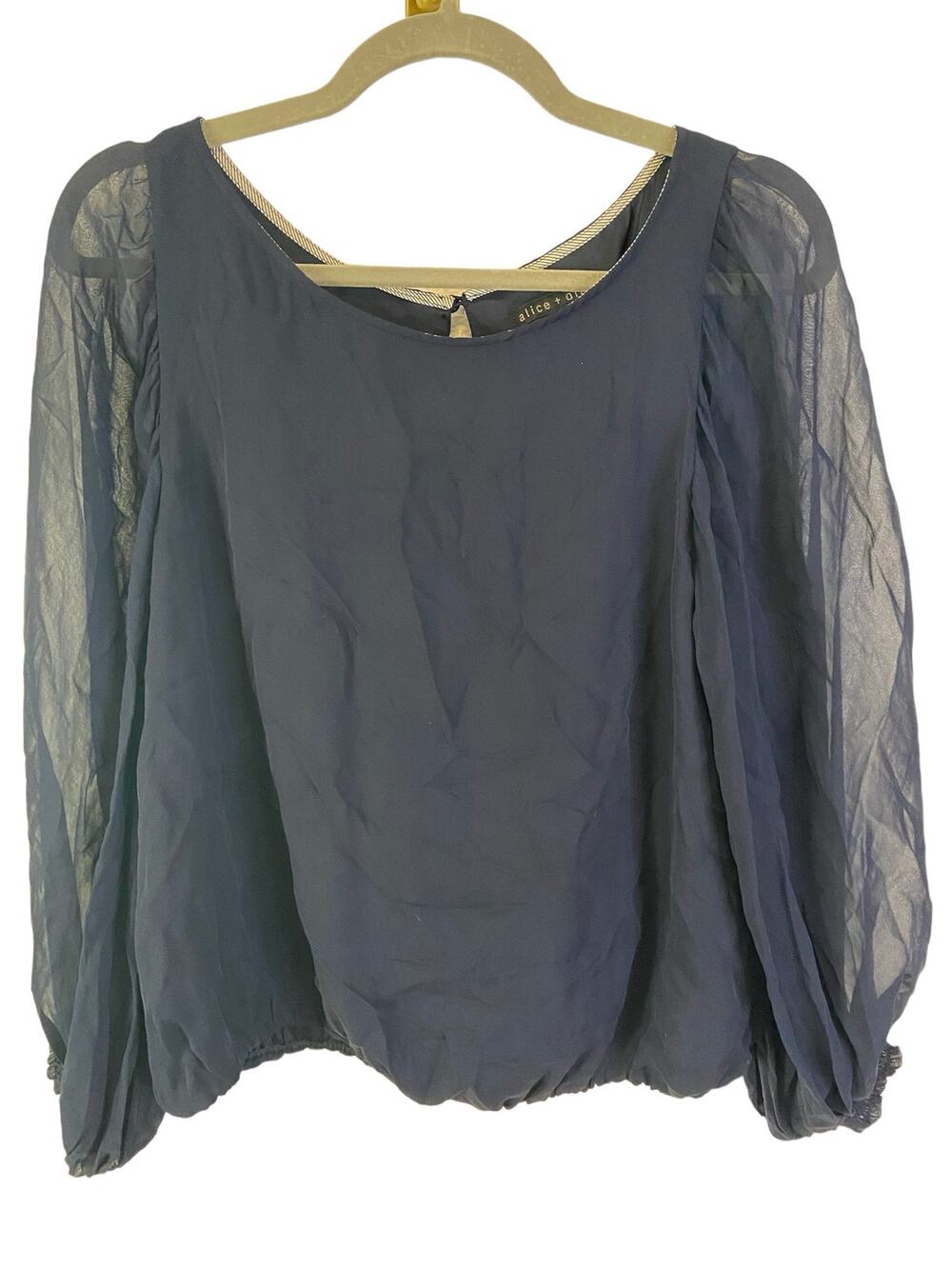 Alice + Olivia Top Silk Work Date Night Office Evening Casual Preppy Fall M